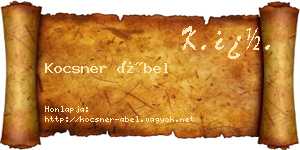 Kocsner Ábel névjegykártya